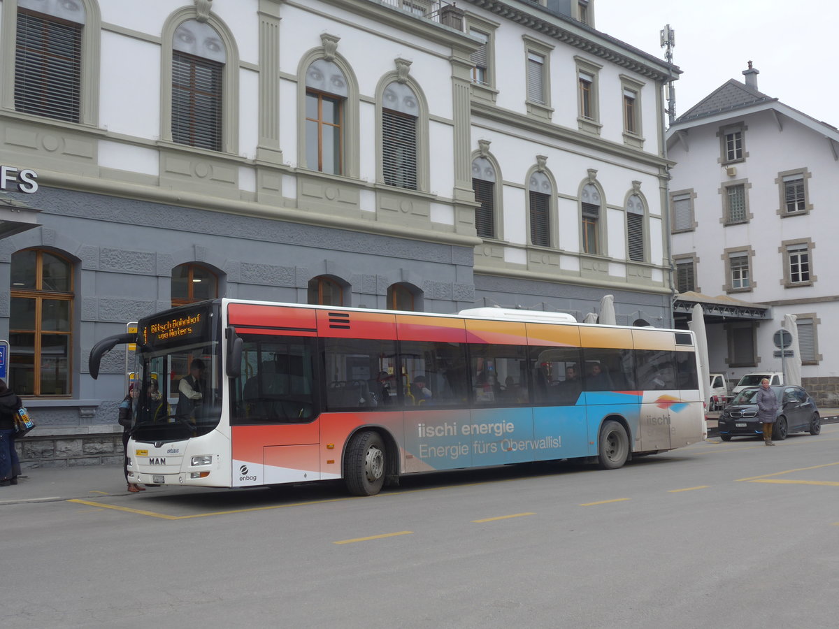 (214'929) - PostAuto Wallis - VS 449'119 - MAN am 29. Februar 2020 beim Bahnhof Brig