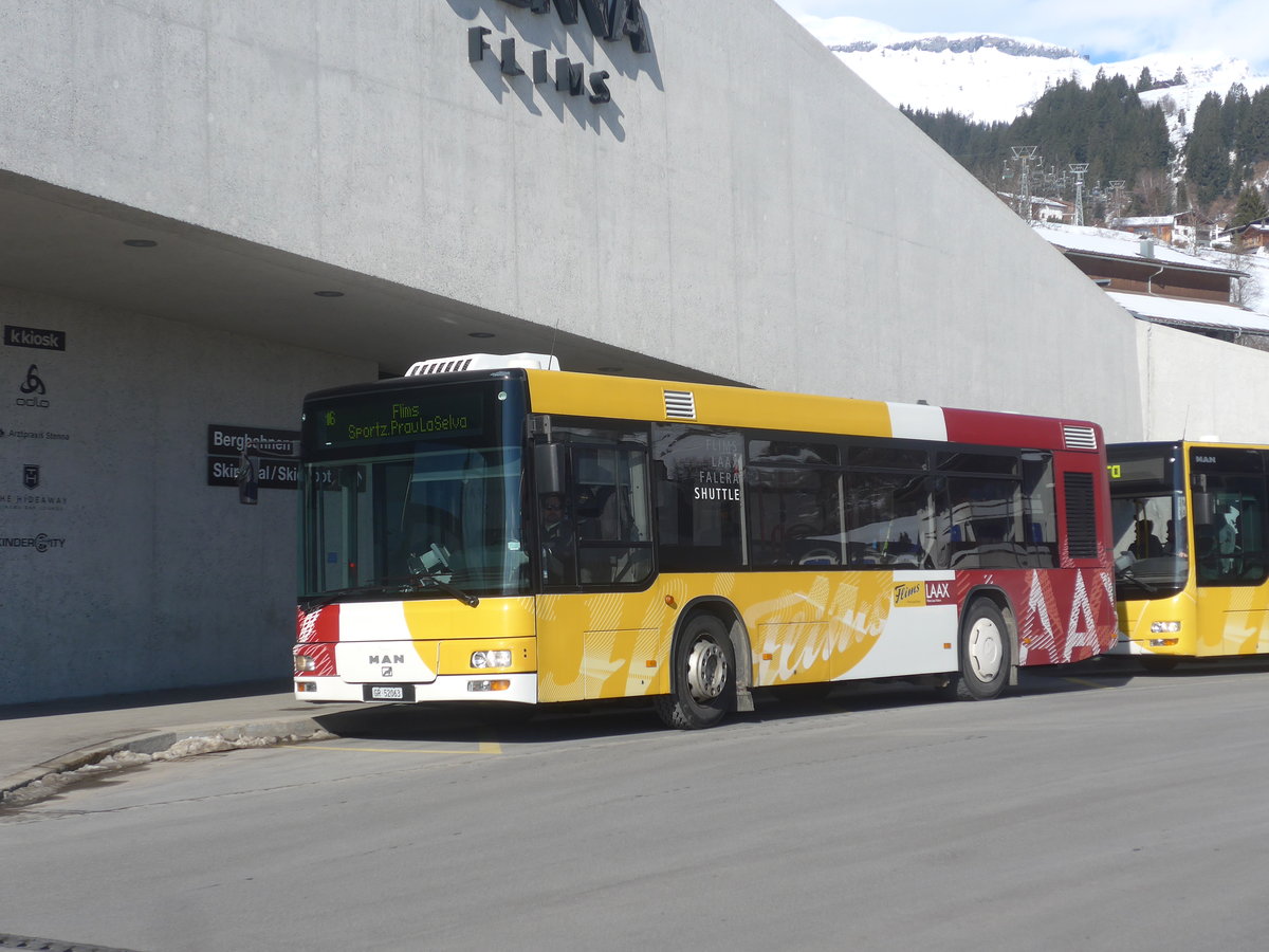 (214'955) - Stuppan, Flims - GR 52'063 - MAN/Gppel am 1. Mrz 2020 in Flims, Bergbahnen