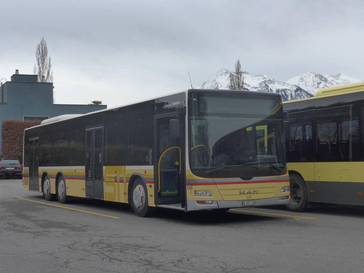 (215'023) - STI Thun - Nr. 138/BE 801'138 - MAN am 2. Mrz 2020 bei der Schifflndte Thun