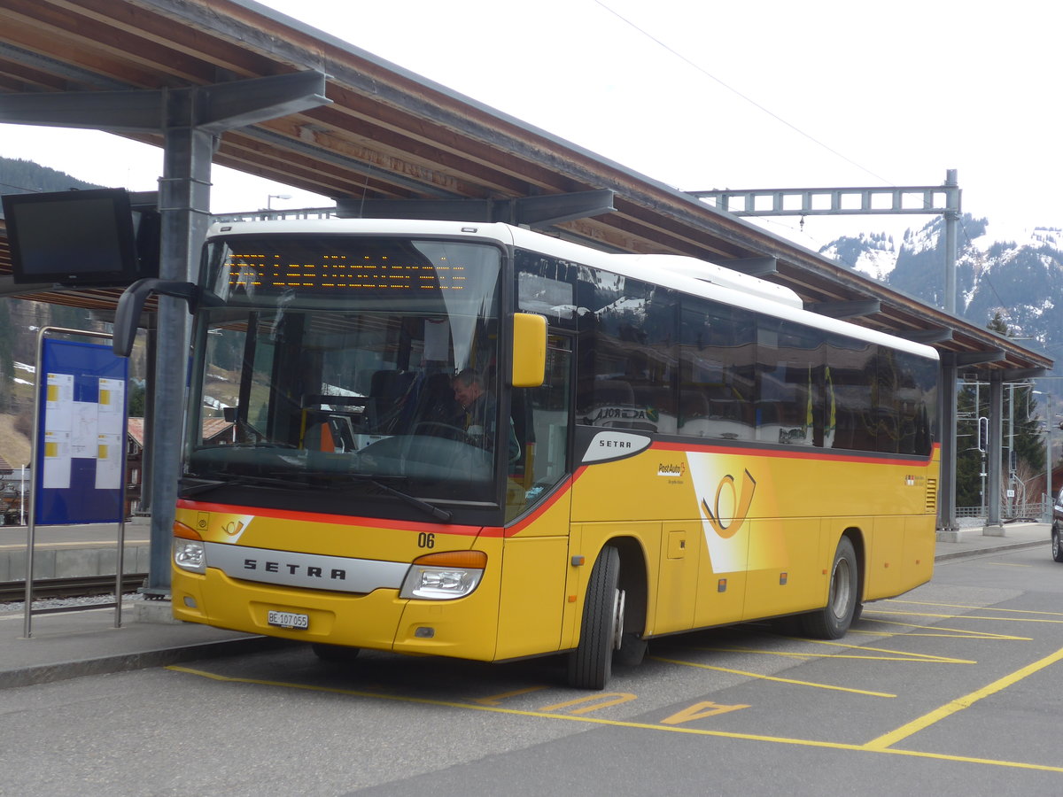 (215'146) - Kbli, Gstaad - Nr. 6/BE 107'055 - Setra am 14. Mrz 2020 beim Bahnhof Gstaad