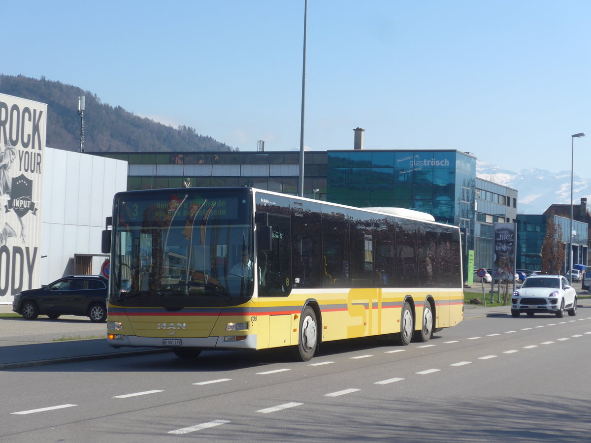 (215'487) - STI Thun - Nr. 139/BE 801'139 - MAN am 23. Mrz 2020 in Steffisburg, Burgergut