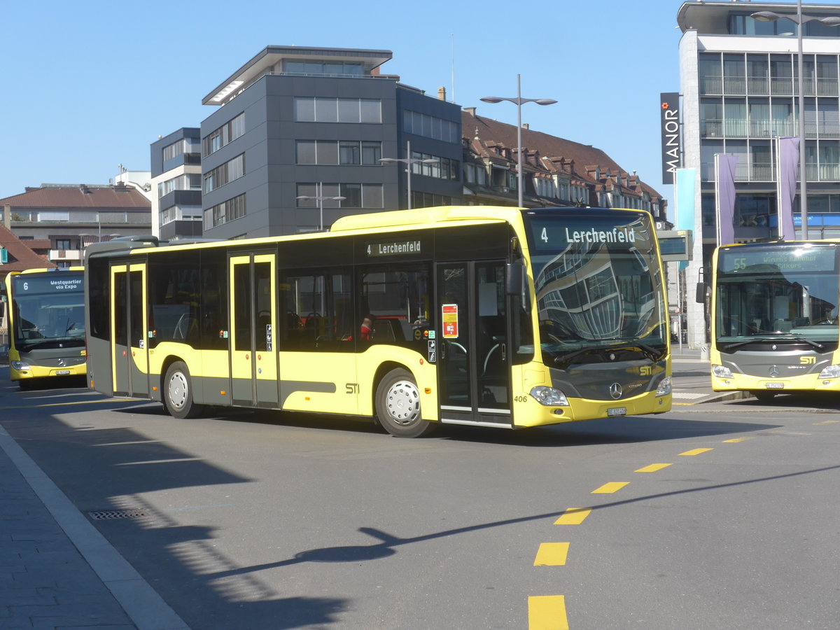 (215'497) - STI Thun - Nr. 406/BE 820'406 - Mercedes am 24. Mrz 2020 beim Bahnhof Thun