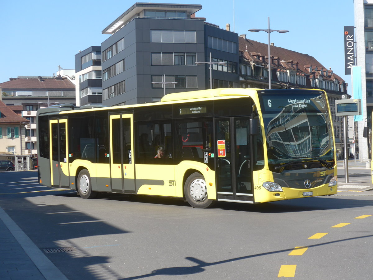 (215'498) - STI Thun - Nr. 405/BE 843'405 - Mercedes am 24. Mrz 2020 beim Bahnhof Thun