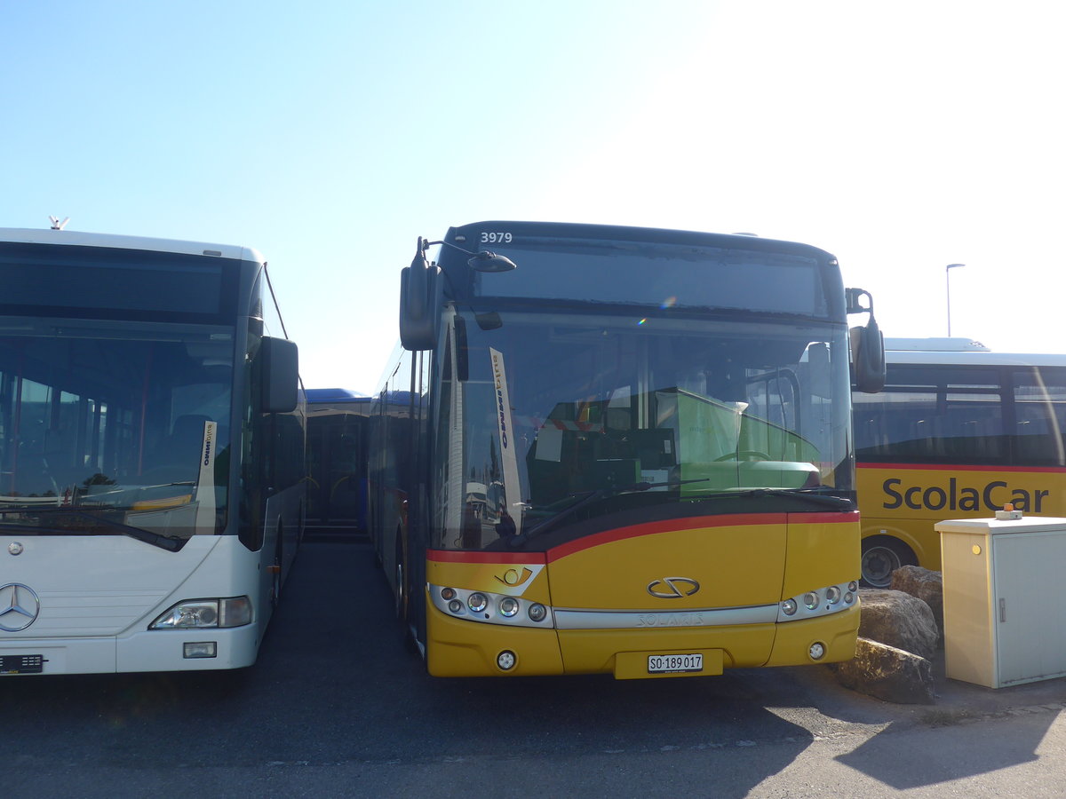 (215'860) - PostAuto Nordschweiz - SO 189'017 - Solaris (ex PostAuto Bern) am 4. April 2020 in Kerzers, Interbus