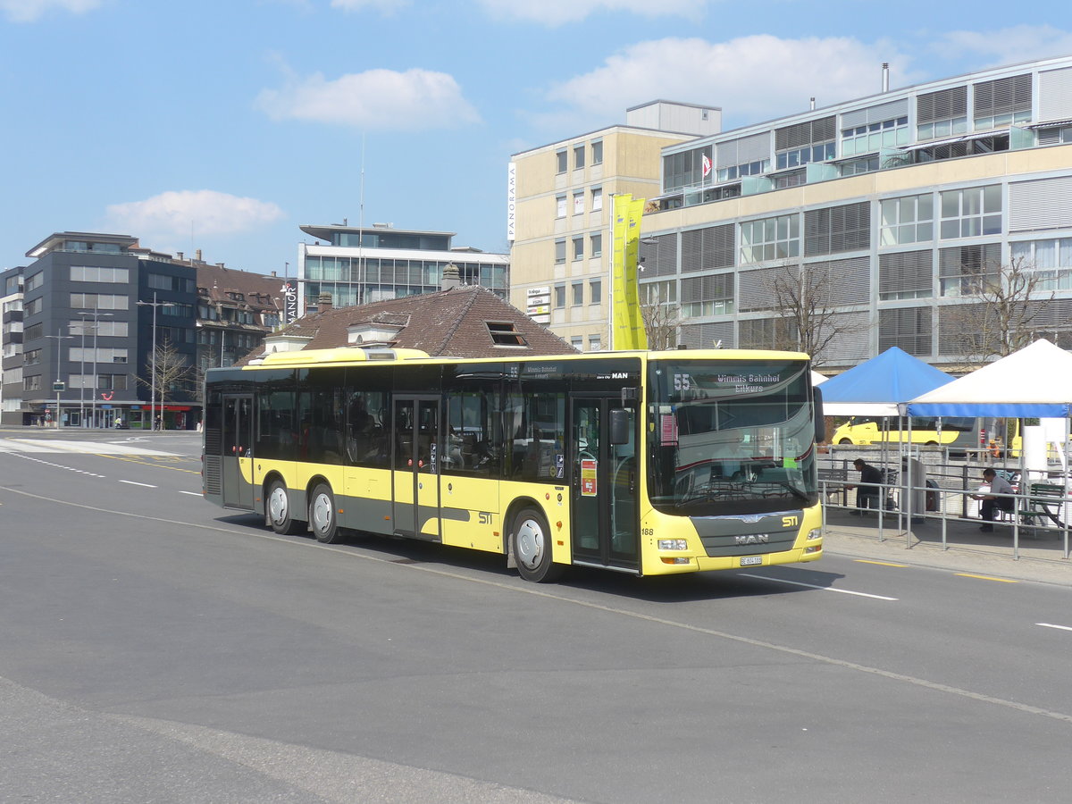 (215'977) - STI 188/BE 804'188 - MAN am 9. April 2020 beim Bahnhof Thun