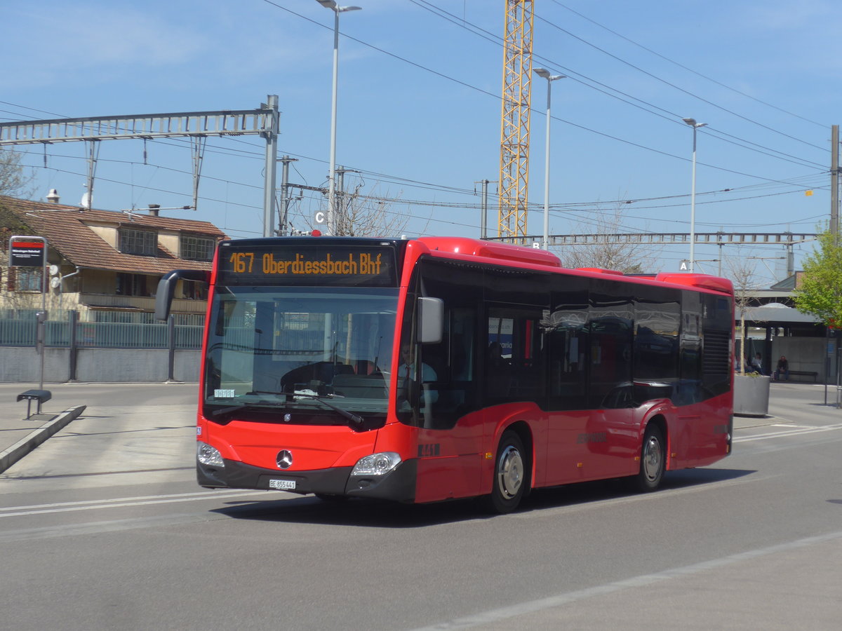 (216'119) - Bernmobil, Bern - Nr. 441/BE 855'441 - Mercedes am 16. April 2020 beim Bahnhof Mnsingen