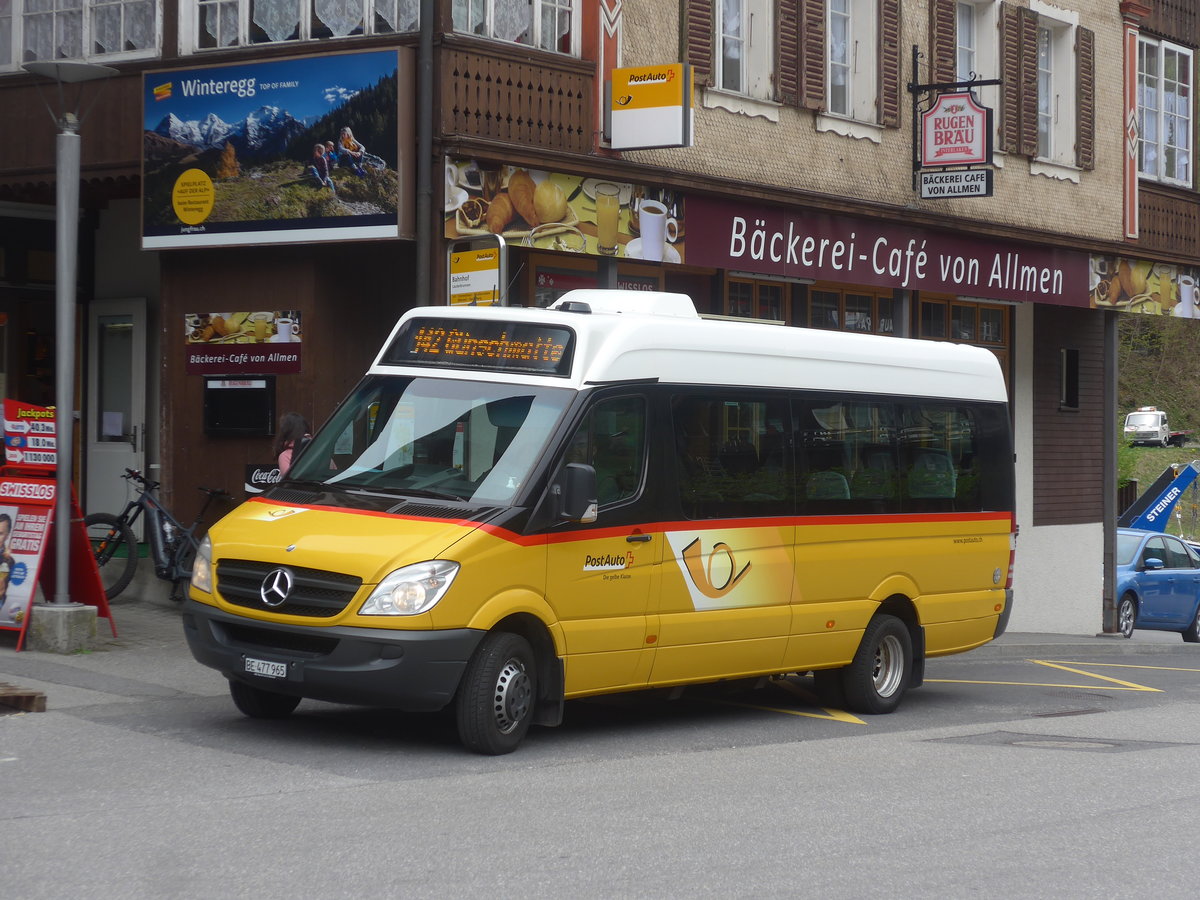 (216'329) - PostAuto Bern - BE 477'965 - Mercedes am 21. April 2020 beim Bahnhof Lauterbrunnen