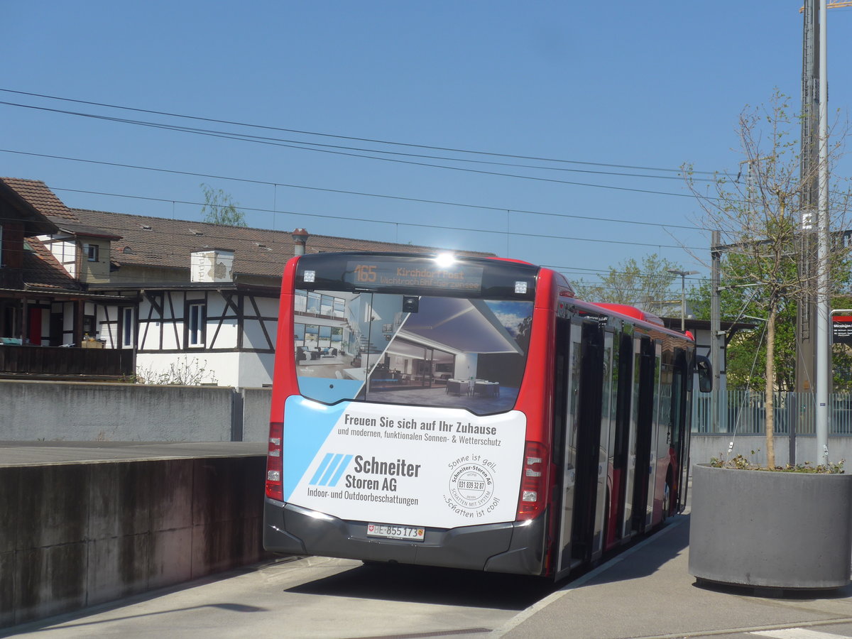 (216'349) - Bernmobil, Bern - Nr. 173/BE 855'173 - Mercedes am 22. April 2020 beim Bahnhof Mnsingen