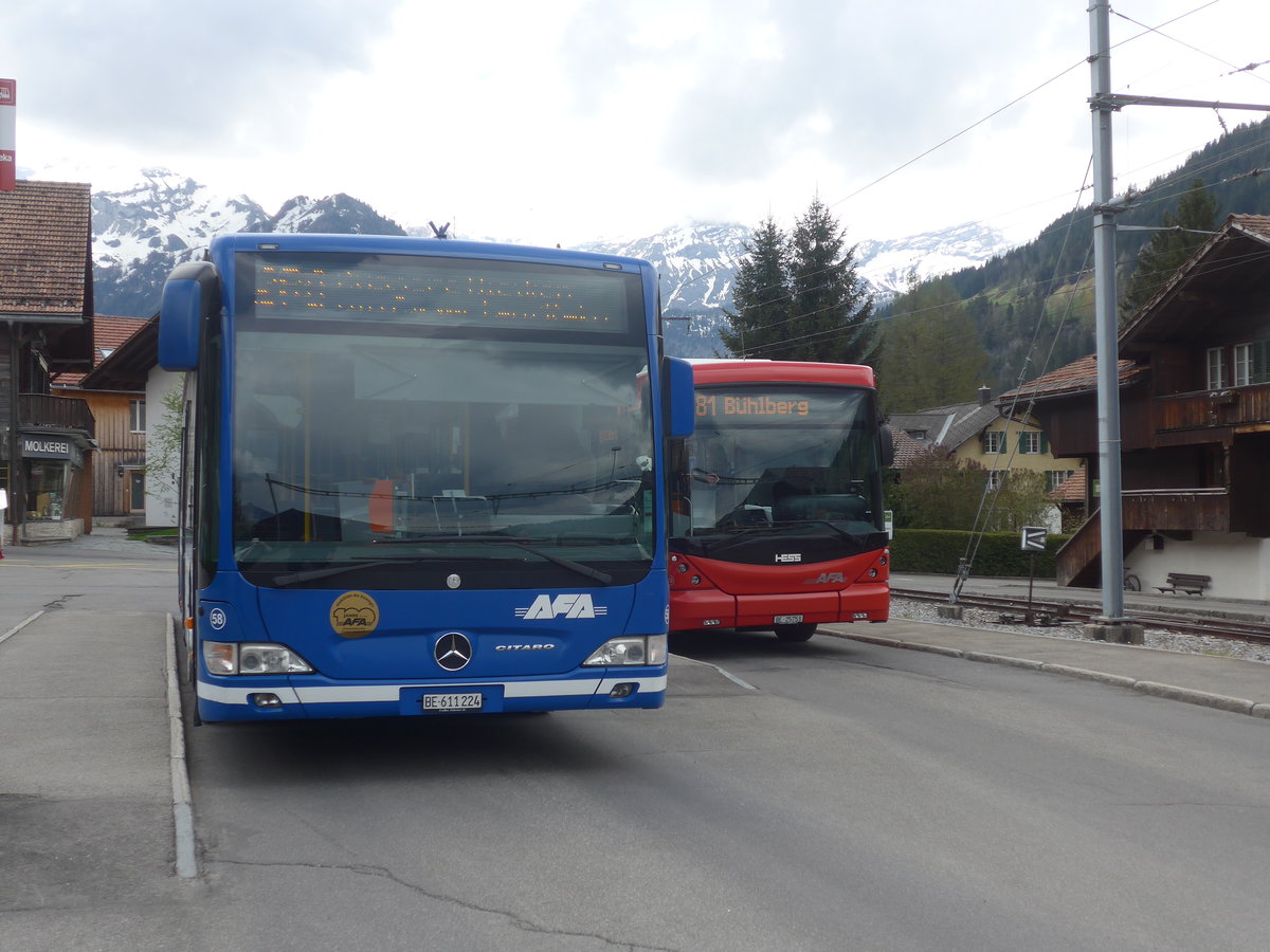 (216'481) - AFA Adelboden - Nr. 58/BE 611'224 - Mercedes am 26. April 2020 beim Bahnhof Lenk