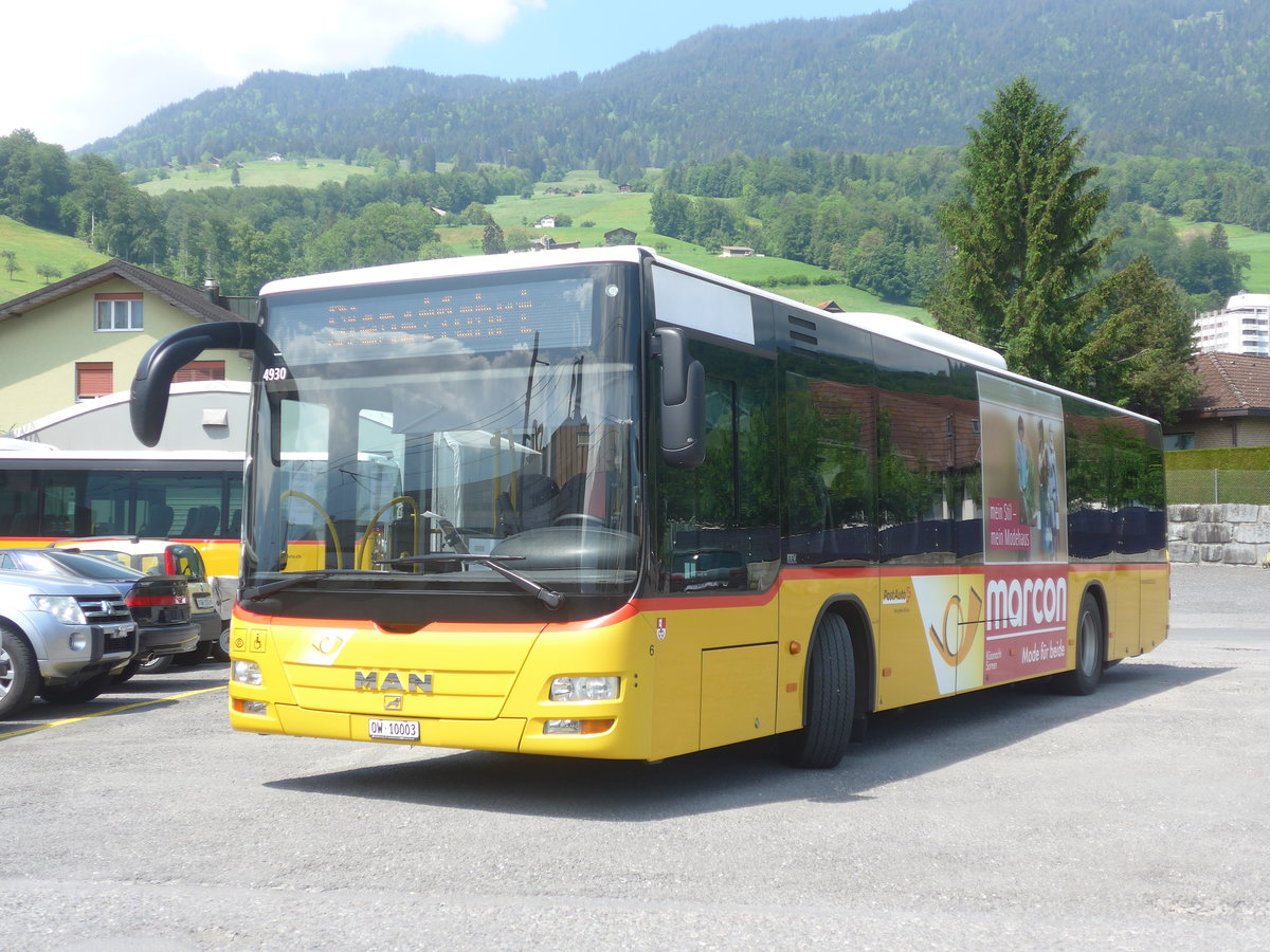 (217'048) - PostAuto Zentralschweiz - Nr. 6/OW 10'003 - MAN (ex Dillier, Sarnen Nr. 6) am 17. Mai 2020 in Sarnen, Garage