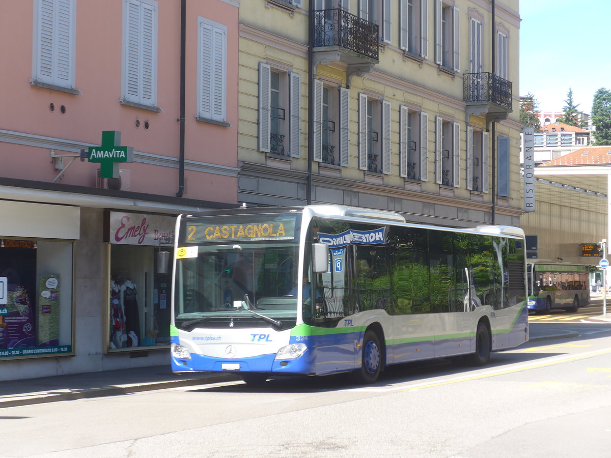 (217'282) - TPL Lugano - Nr. 324/TI 331'324 - Mercedes am 24. Mai 2020 in Lugano, Centro