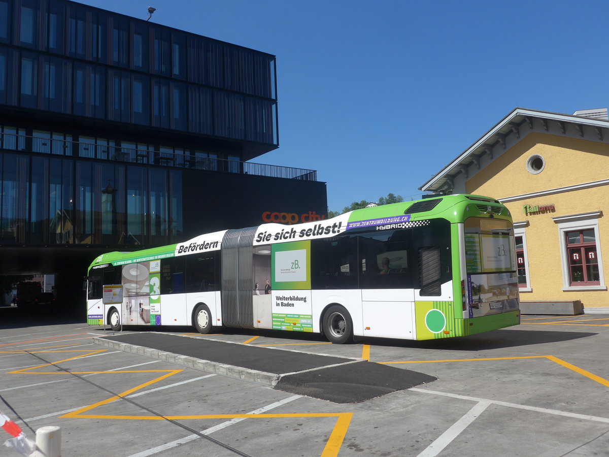 (217'369) - RVBW Wettingen - Nr. 180/AG 522'629 - Volvo am 30. Mai 2020 beim Bahnhof Baden