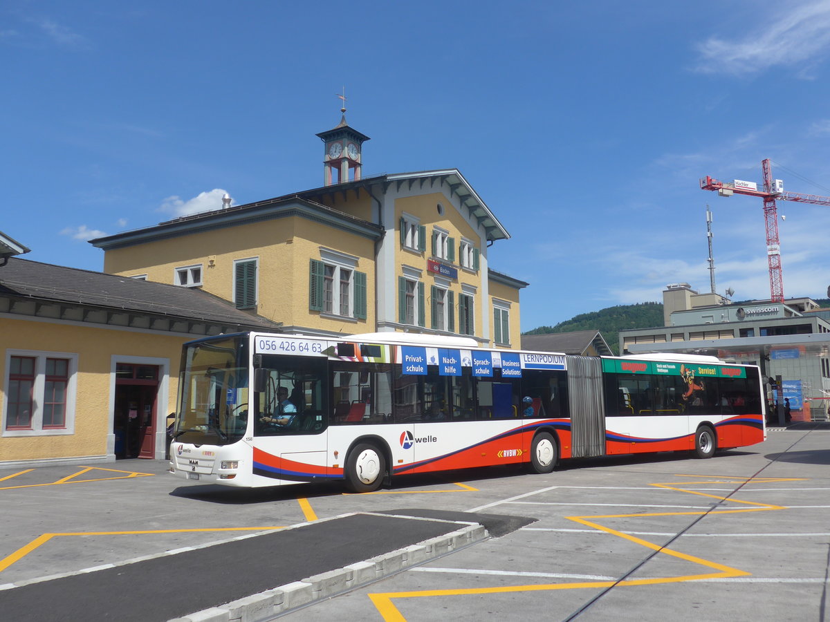 (217'401) - RVBW Wettingen - Nr. 158/AG 347'051 - MAN am 30. Mai 2020 beim Bahnhof Baden