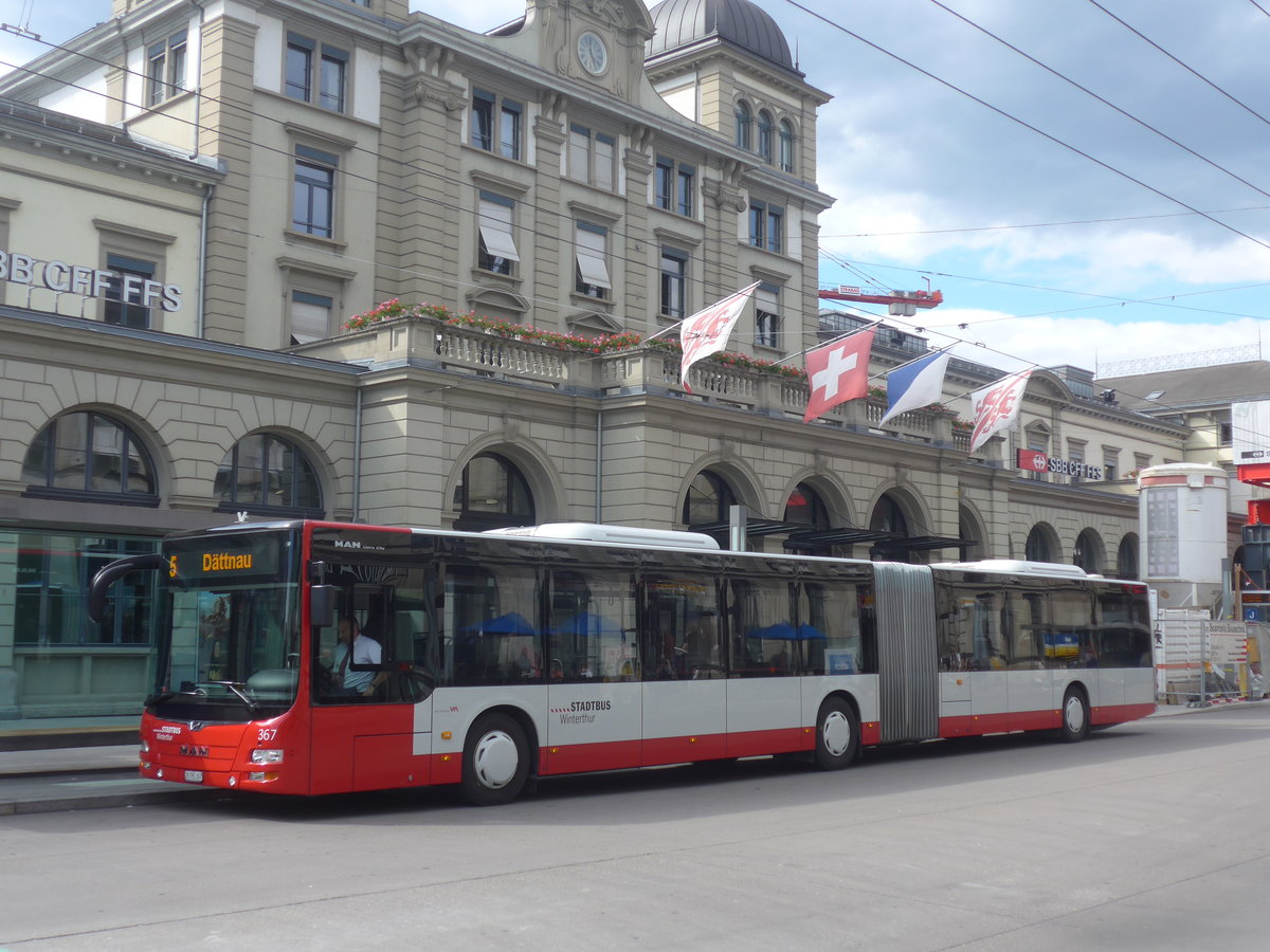 (217'452) - SW Winterthur - Nr. 367/ZH 785'367 - MAN am 30. Mai 2020 beim Hauptbahnhof Winterthur