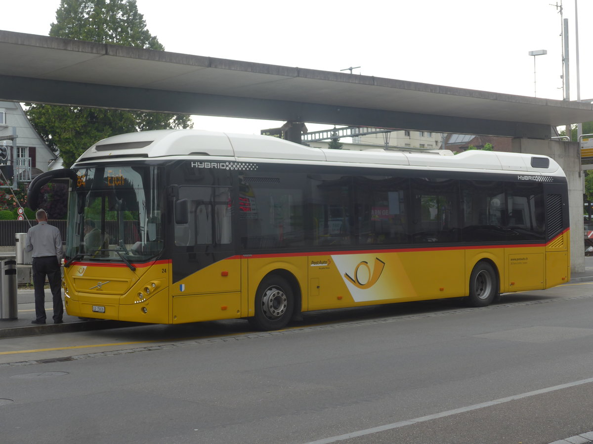 (218'030) - SB Trans, Sursee - Nr. 24/BE 15'616 - Volvo am 14. Juni 2020 beim Bahnhof Sursee