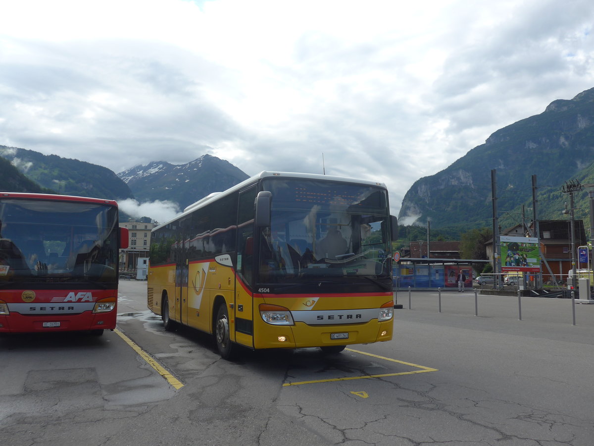 (218'069) - PostAuto Bern - BE 401'263 - Setra (ex AVG Meiringen Nr. 63) am 21. Juni 2020 in Meiringen, Postautostation