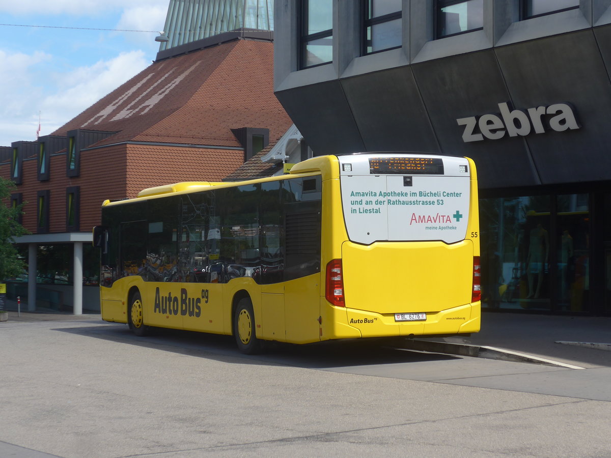 (218'205) - AAGL Liestal - Nr. 55/BL 6276 - Mercedes am 28. Juni 2020 beim Bahnhof Liestal