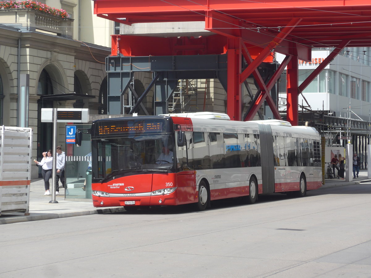 (218'232) - SW Winterthur - Nr. 350/ZH 793'350 - Solaris am 28. Juni 2020 beim Hauptbahnhof Winterthur