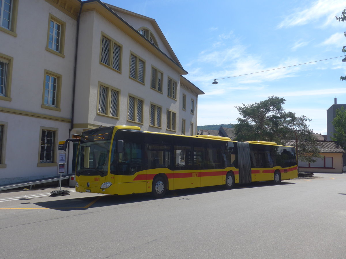 (218'336) - BLT Oberwil - Nr. 15/BL 198'413 - Mercedes am 4. Juli 2020 beim Bahnhof Liestal