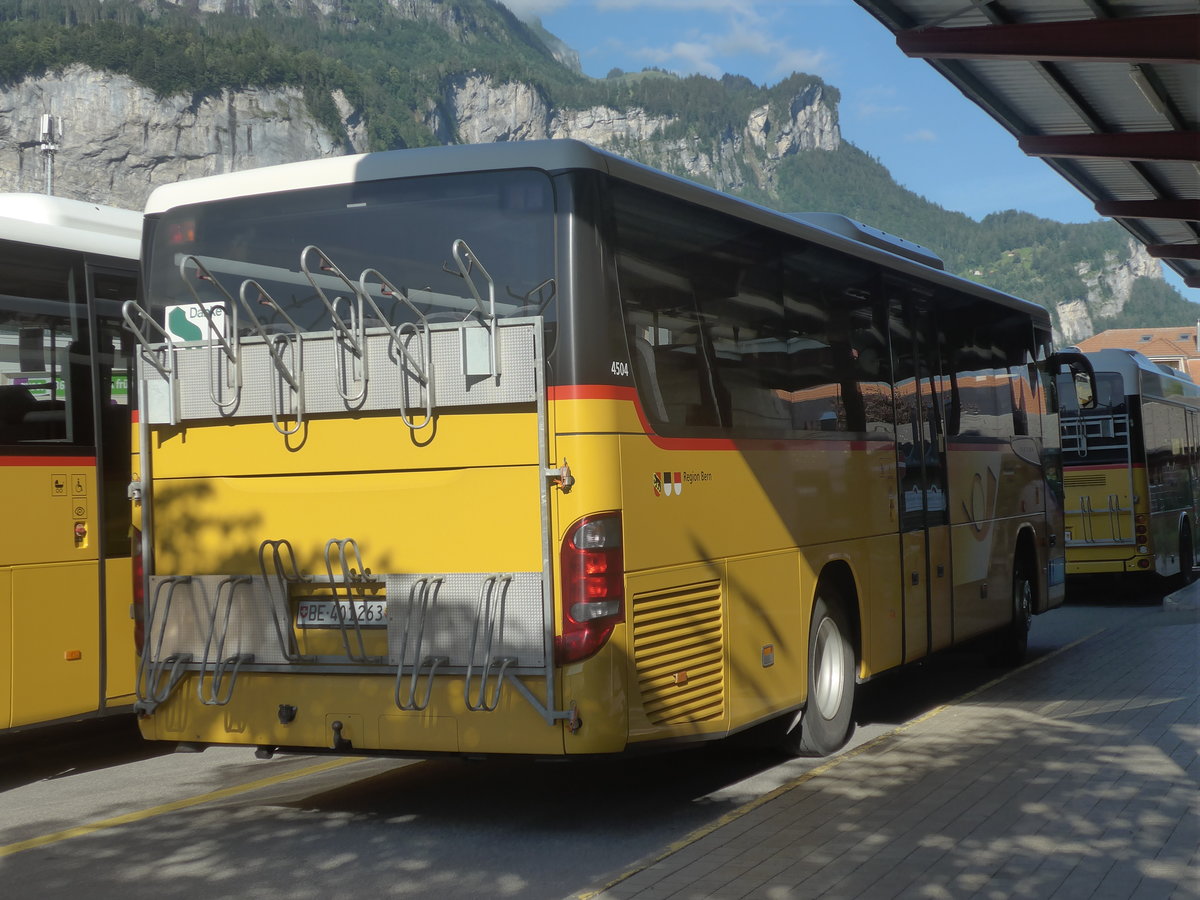 (218'619) - PostAuto Bern - BE 401'263 - Setra (ex AVG Meiringen Nr. 63) am 12. Juli 2020 in Meiringen, Postautostation