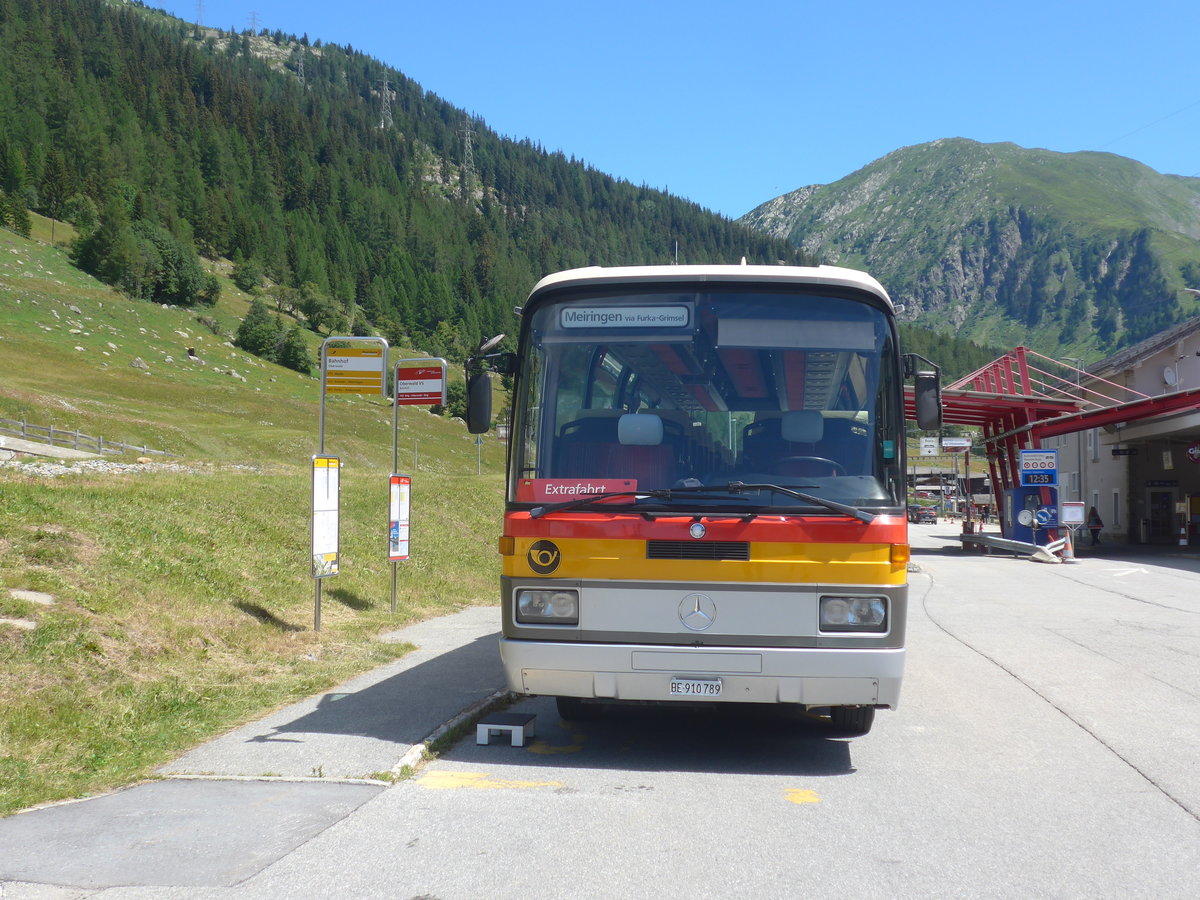 (218'659) - Buzzi, Bern - BE 910'789 - Mercedes (ex Mattli, Wassen) am 12. Juli 2020 beim Bahnhof Oberwald