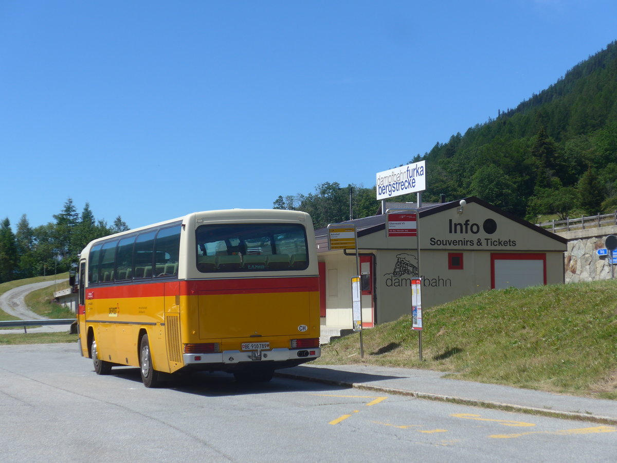 (218'665) - Buzzi, Bern - BE 910'789 - Mercedes (ex Mattli, Wassen) am 12. Juli 2020 beim Bahnhof Oberwald