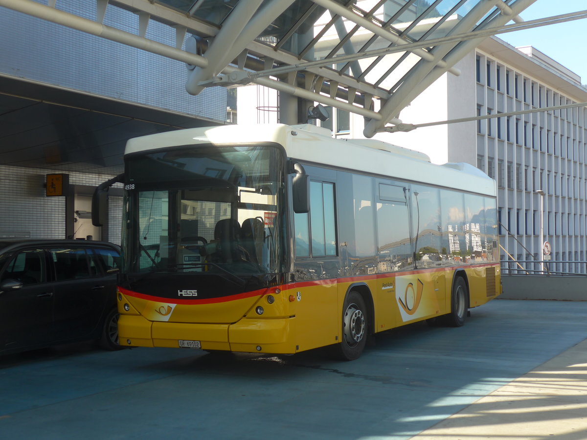 (218'864) - PostAuto Graubnden - GR 69'102 - Scania/Hess am 20. Juli 2020 in Chur, Postautostation