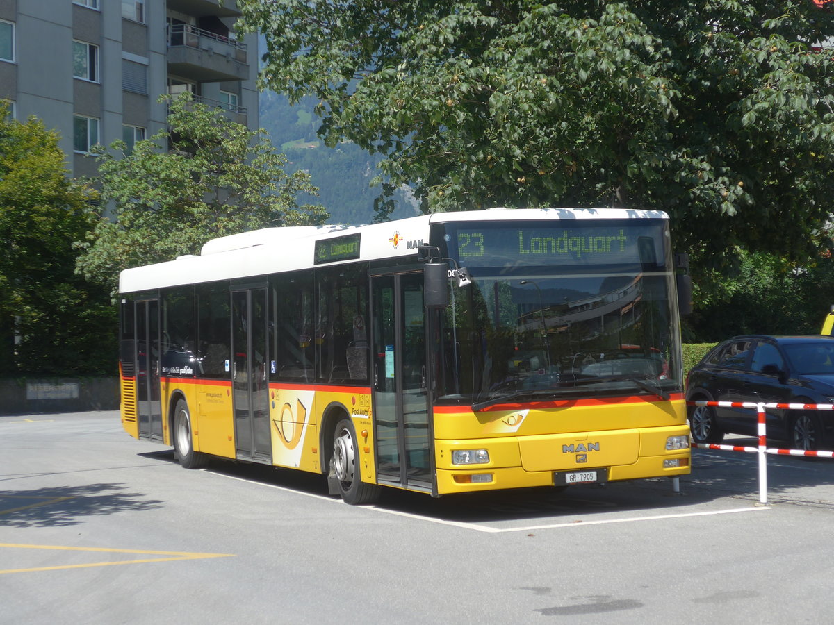 (218'938) - Dnser, Trimmis - GR 7905 - MAN am 20. Juli 2020 beim Bahnhof Landquart