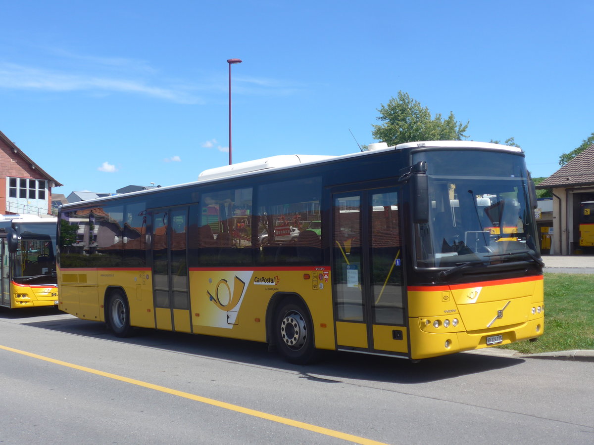 (219'026) - CarPostal Ouest - VD 124'775 - Volvo am 25. Juli 2020 in Thierrens, Gare Routire