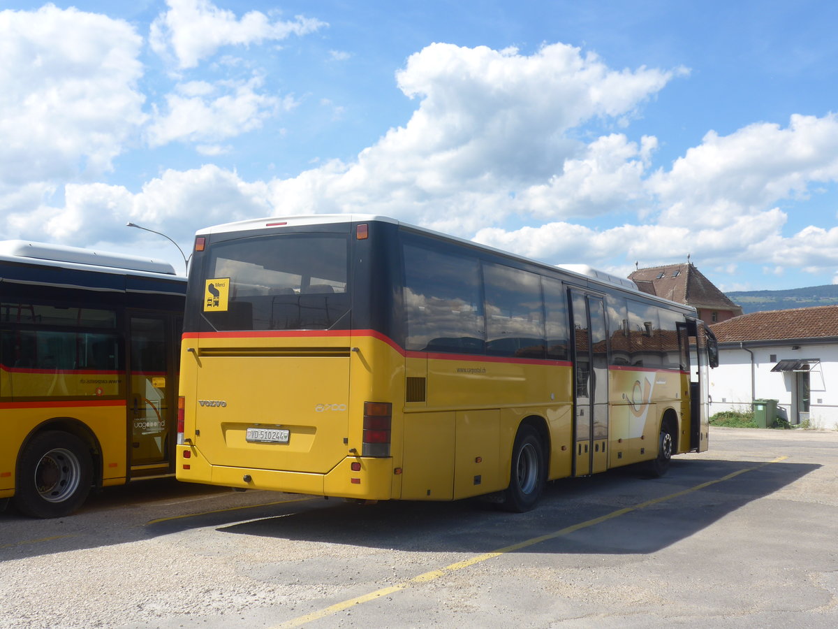 (219'063) - CarPostal Ouest - VD 510'244 - Volvo (ex P 25'165) am 25. Juli 2020 in Yverdon, Garage