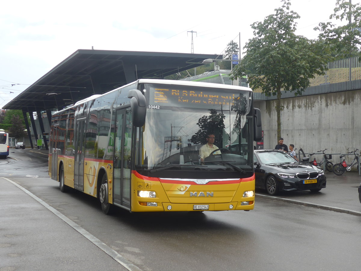 (219'393) - PostAuto Bern - Nr. 543/BE 832'543 - MAN am 2. August 2020 beim Bahnhof Bern Brnnen Westside