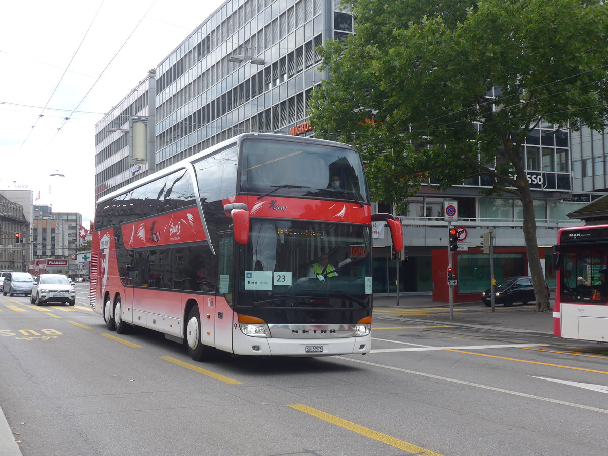 (219'423) - BGU Grenchen - Nr. 9/SO 66'578 - Setra (ex Blaguss, A-Wien) am 2. August 2020 beim Bahnhof Bern