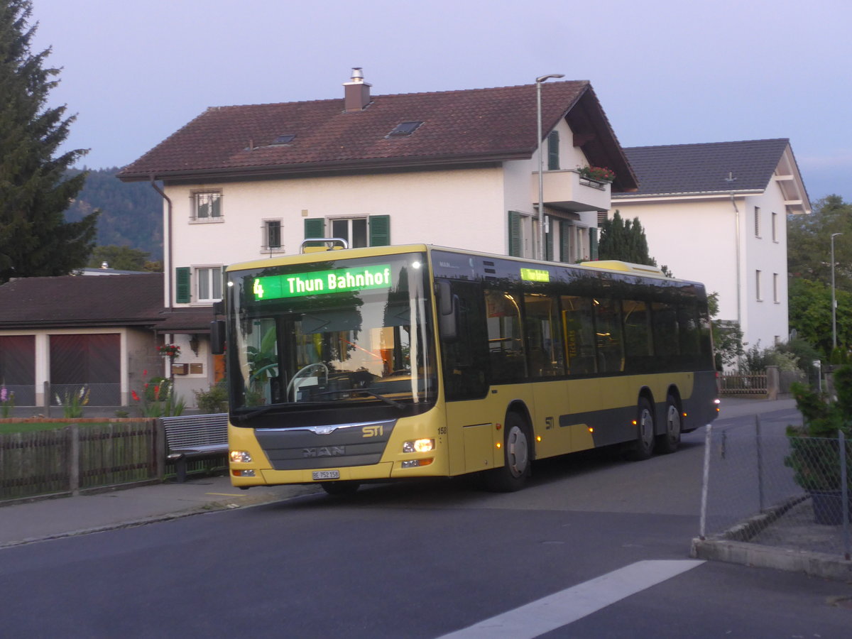 (219'495) - STI Thun - Nr. 158/BE 752'158 - MAN am 5. August 2020 in Thun-Lerchenfeld, Endstation