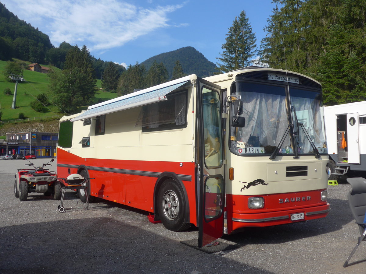 (219'677) - Rogoll - Saurer/Tscher (ex P 24'273) am 16. August 2020 in Grsch, Bergbahnen