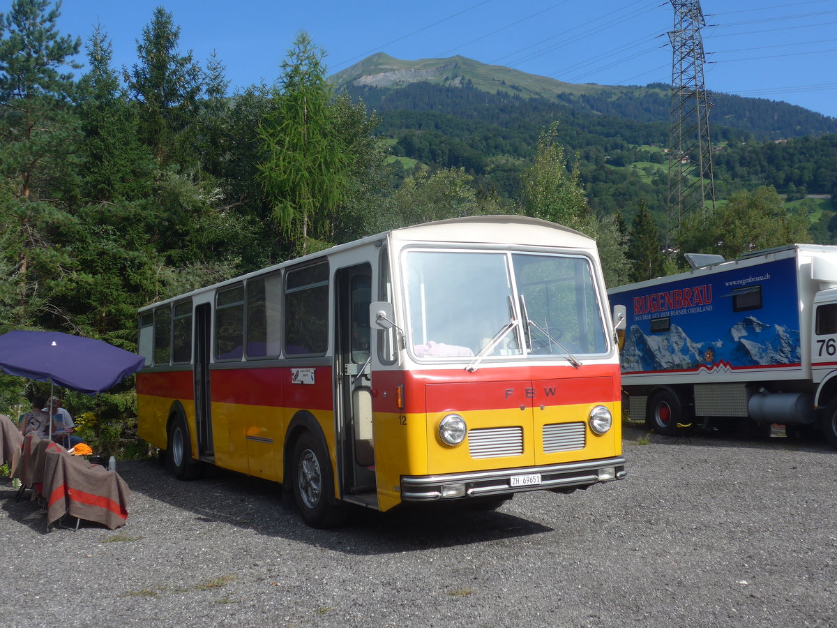 (219'720) - Trb, Oberrieden - Nr. 12/ZH 69'651 - FBW/R&J (ex Ryffel, Uster Nr. 12) am 16. August 2020 in Grsch, Bergbahnen 