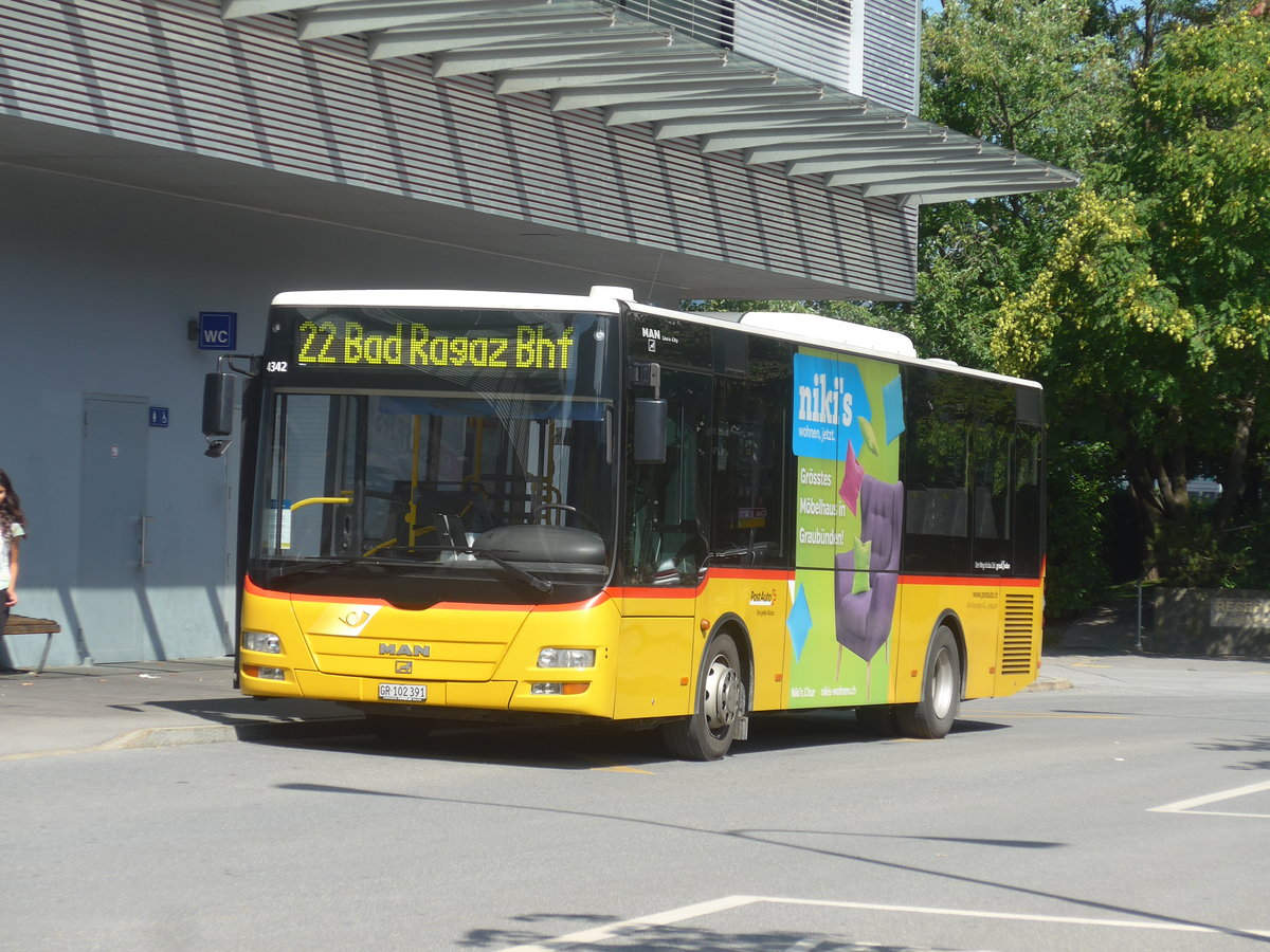 (219'752) - Gessinger, Bad Ragaz - GR 102'391 - MAN/Gppel am 16. august 2020 beim Bahnhof Landquart