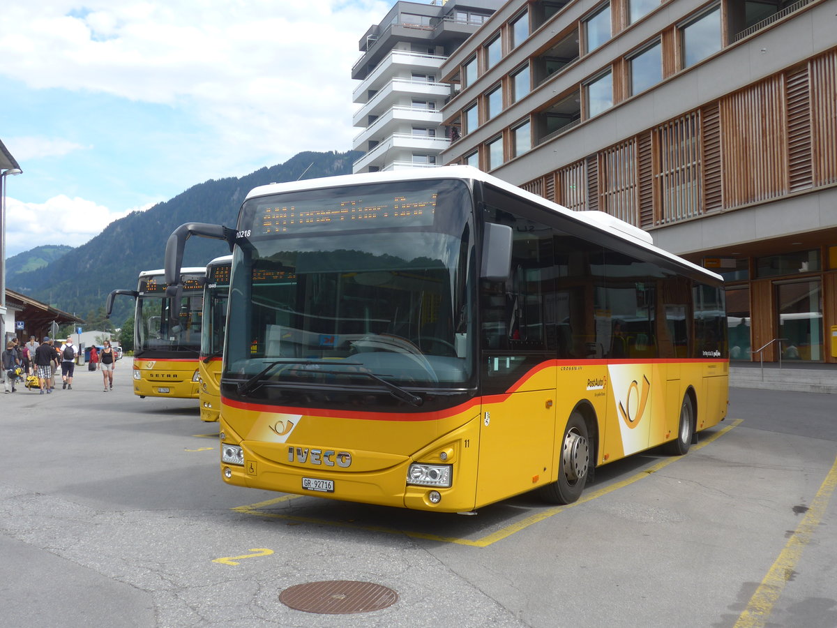 (219'831) - Fontana, Ilanz - Nr. 11/GR 92'716 - Iveco am 16. August 2020 beim Bahnhof Ilanz