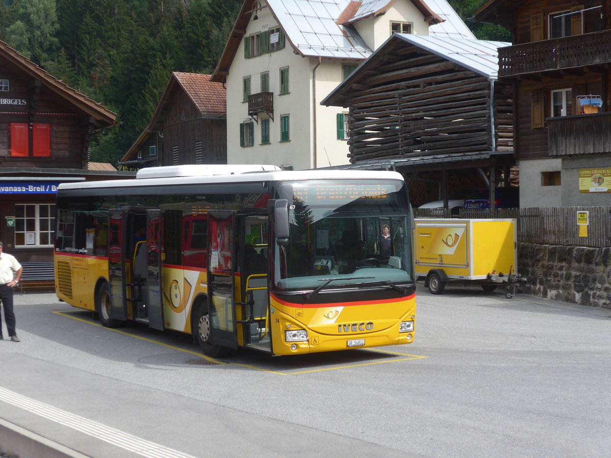 (219'839) - Fontana, Ilanz - Nr. 24/GR 54'812 - Iveco am 16. August 2020 beim Bahnhof Tavanasa-Breil/Brigels