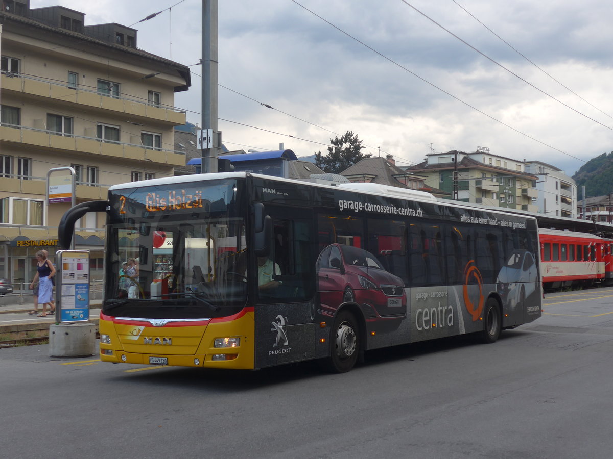 (219'842) - PostAuto Wallis - VS 449'120 - MAN am 16. August 2020 beim Bahnhof Brig