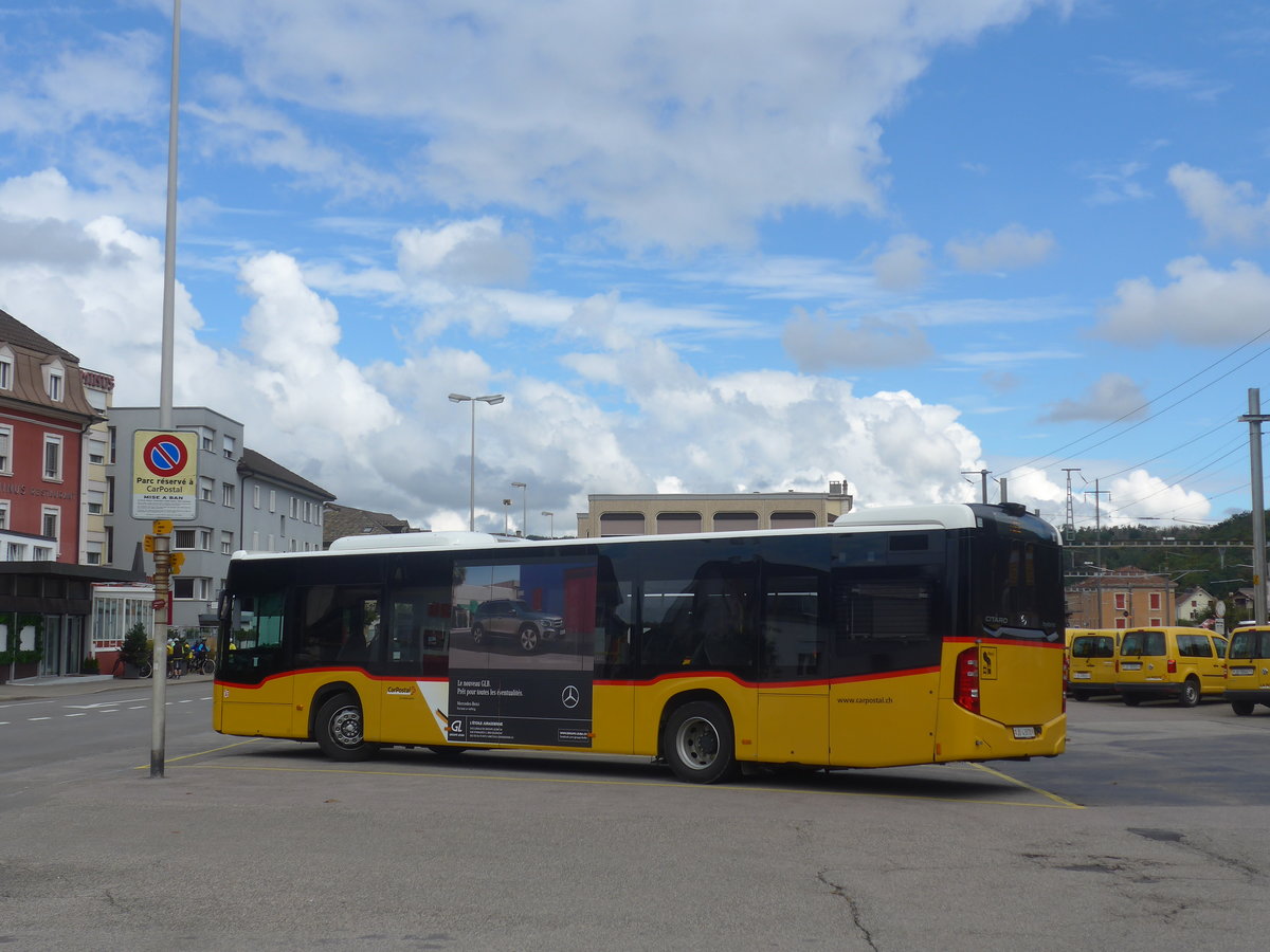 (220'374) - CarPostal Ouest - JU 43'870 - Mercedes am 31. August 2020 beim Bahnhof Porrentruy