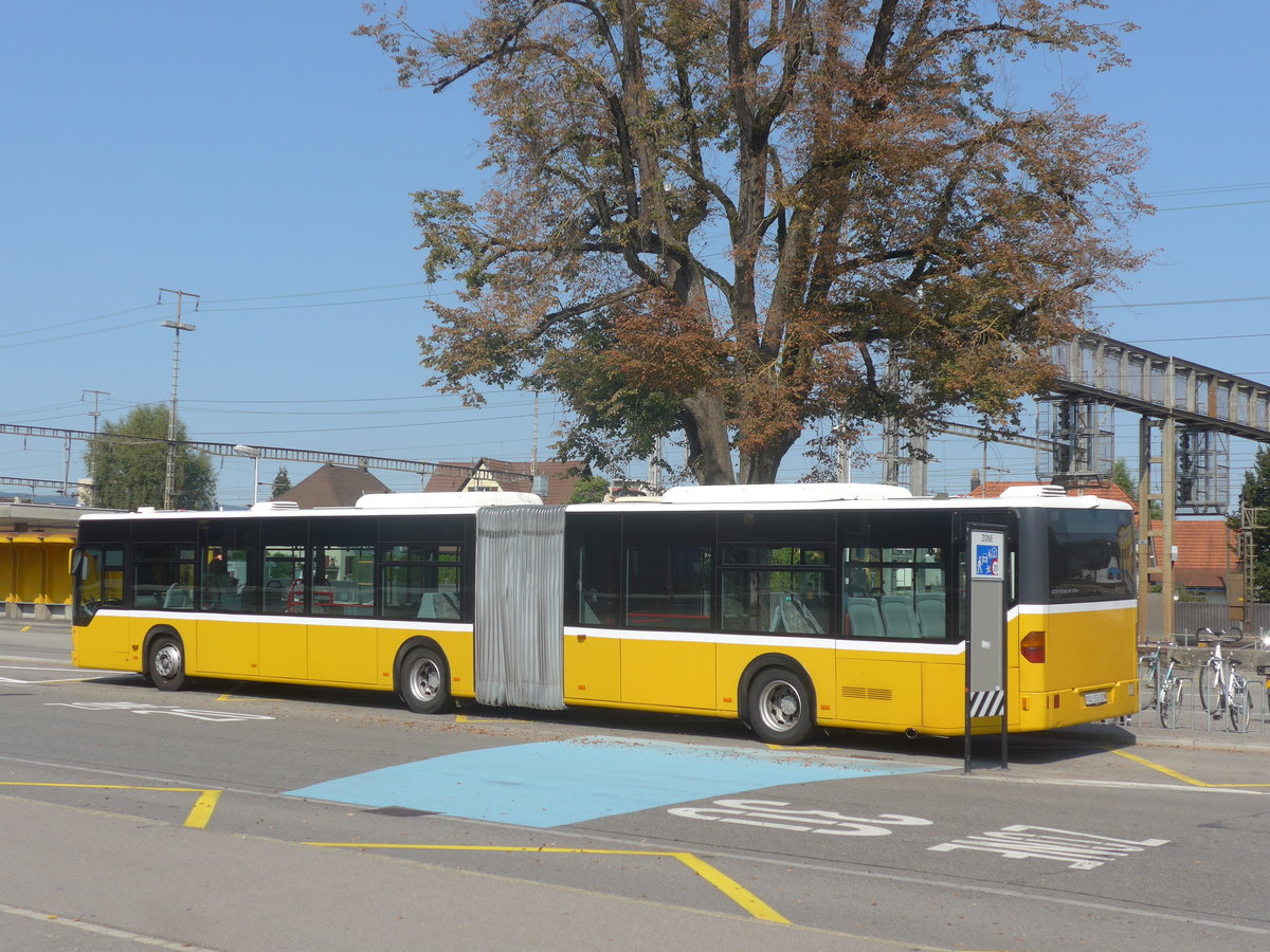 (220'758) - Interbus, Yverdon - Nr. 214/AG 559'333 - Mercedes (ex BVB Basel Nr. 793; ex ASN Stadel Nr. 183) am 13. September 2020 beim Bahnhof Lenzburg (Einsatz Eurobus)