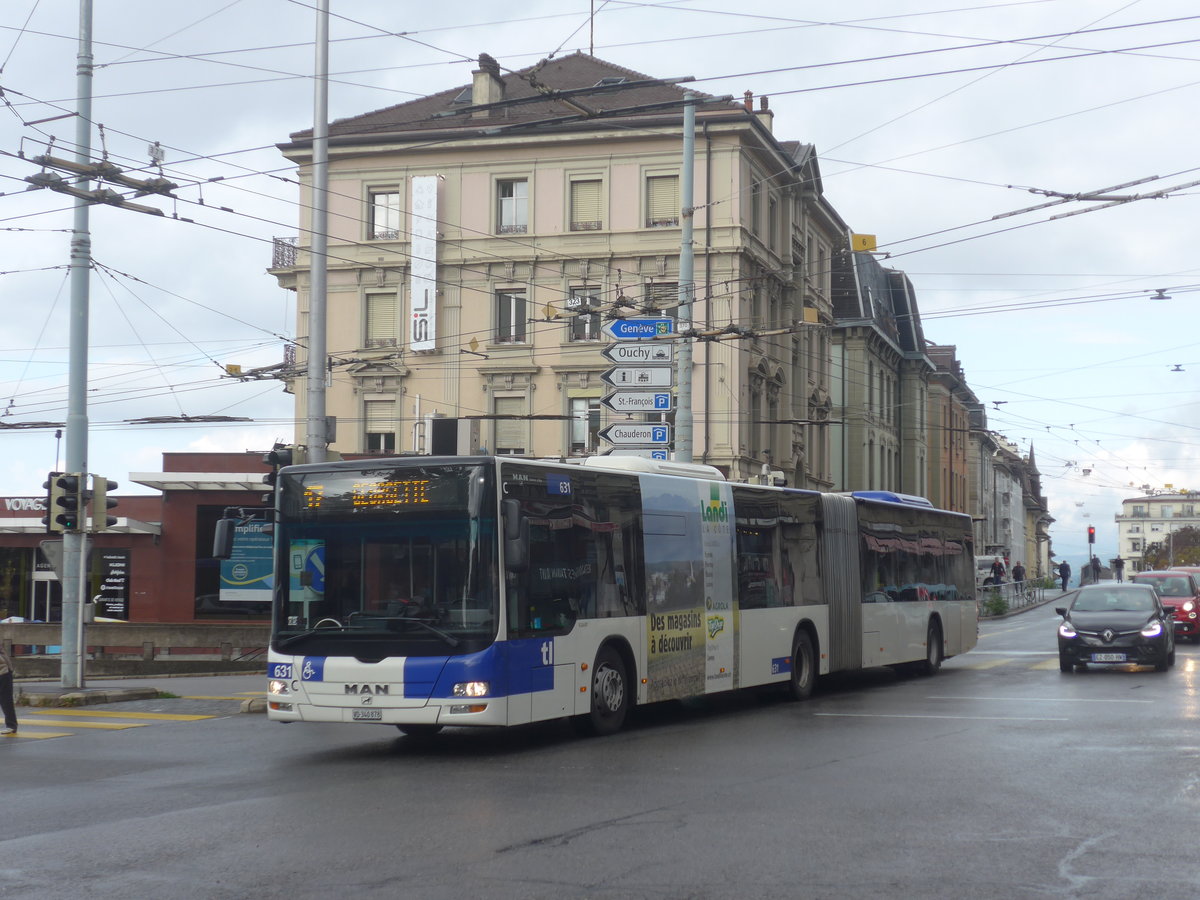 (221'029) - TL Lausanne - Nr. 631/VD 340'878 - MAN am 23. September 2020 in Lausanne, Chauderon