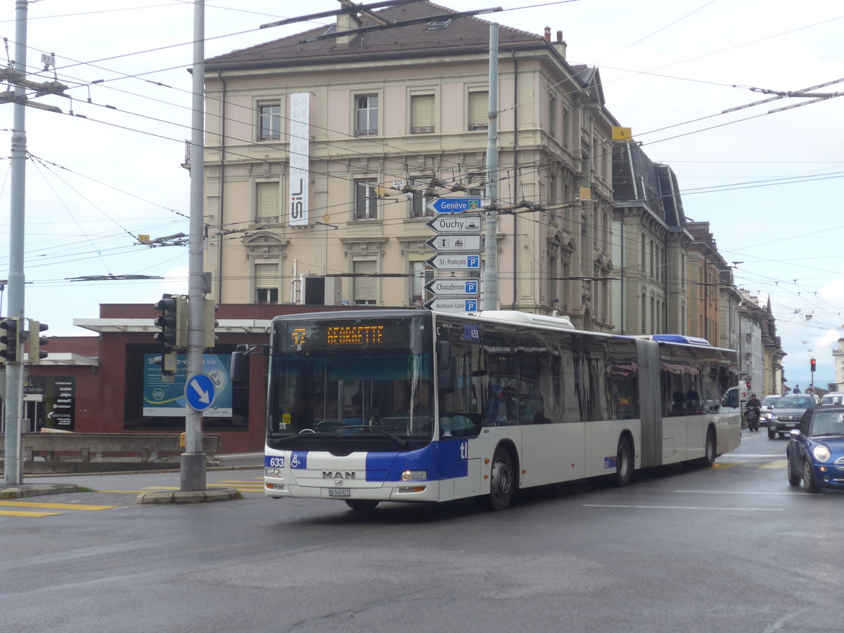 (221'043) - TL Lausanne - Nr. 633/VD 540'877 - MAN am 23. September 2020 in Lausanne, Chauderon