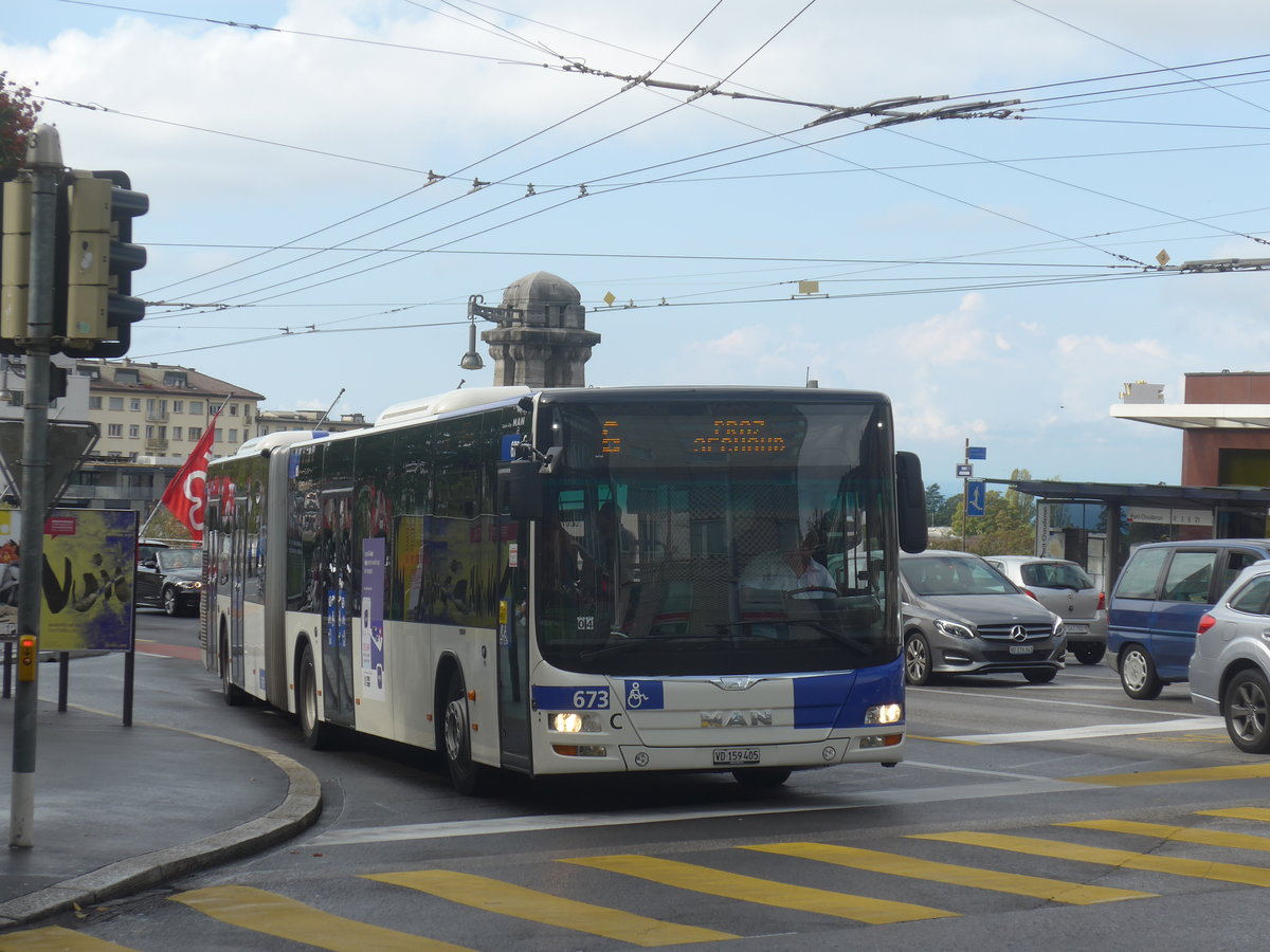 (221'049) - TL Lausanne - Nr. 673/VD 159'405 - MAN am 23. September 2020 in Lausanne, Chauderon