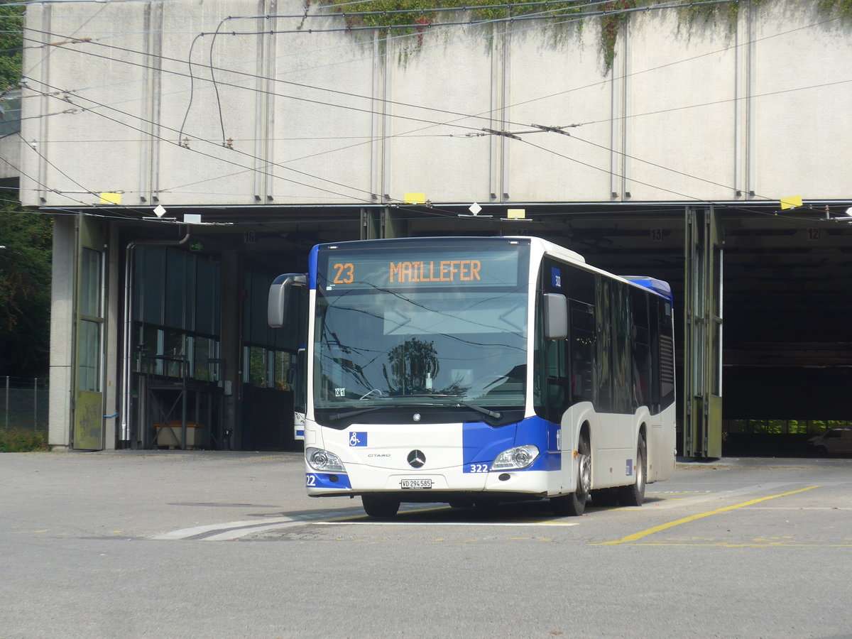 (221'099) - TL Lausanne - Nr. 322/VD 294'585 - Mercedes am 23. September 2020 in Lausanne, Dpt Borde