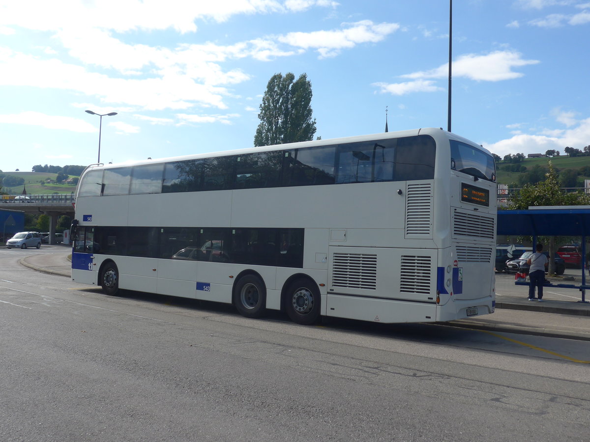 (221'122) - TL Lausanne - Nr. 543/VD 1392 - Alexander Dennis am 23. September 2020 beim Bahnhof Moudon