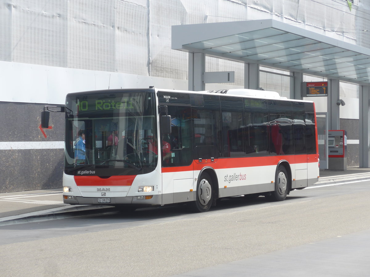 (221'210) - St. Gallerbus, St. Gallen - Nr. 270/SG 198'270 - MAN/Gppel am 24. September 2020 beim Bahnhof St. Gallen