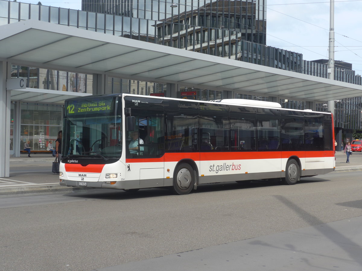 (221'248) - St. Gallerbus, St. Gallen - Nr. 254/SG 198'254 - MAN am 24. September 2020 beim Bahnhof St. Gallen