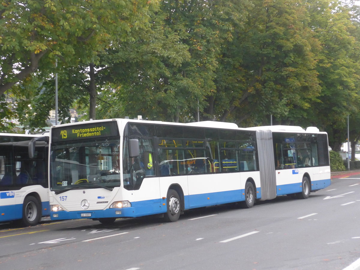 (221'387) - VBL Luzern - Nr. 157/LU 15'057 - Mercedes am 25. September 2020 beim Bahnhof Luzern