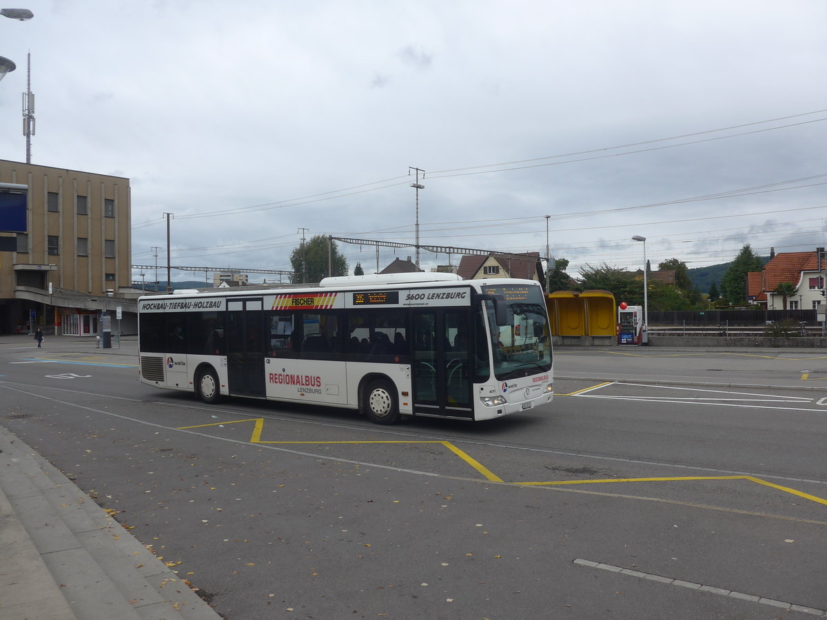 (221'550) - Knecht, Windisch - Nr. 471/AG 8217 - Mercedes am 27. September 2020 beim Bahnhof Lenzburg